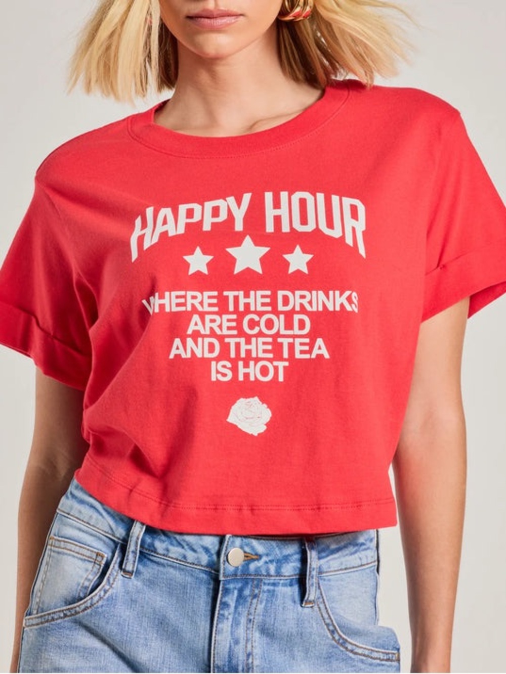 Happy Hour Crop Graphic Tee